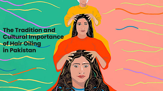 Mother lovingly applying hair oil to her daughter's scalp for nourishment and hair growth