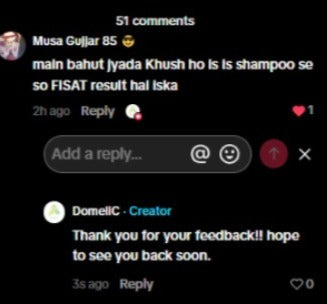 WhatsApp Customer Review Chat Screenshot